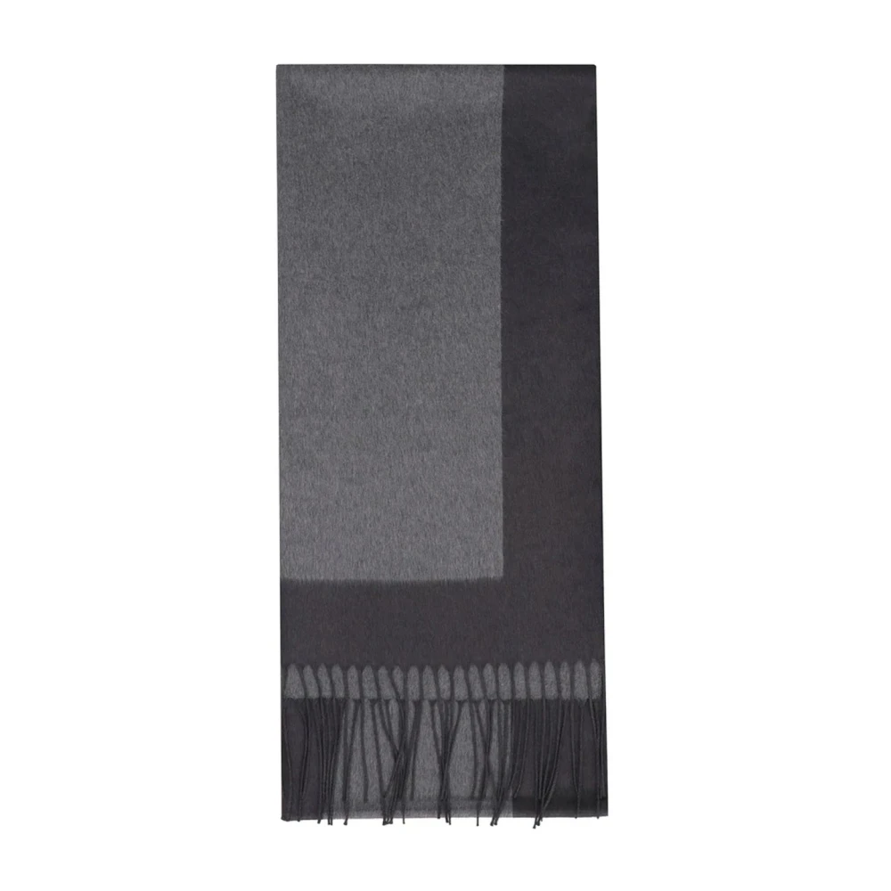 Saint Laurent Zijden Sjaal met Franje Afwerking Gray Heren