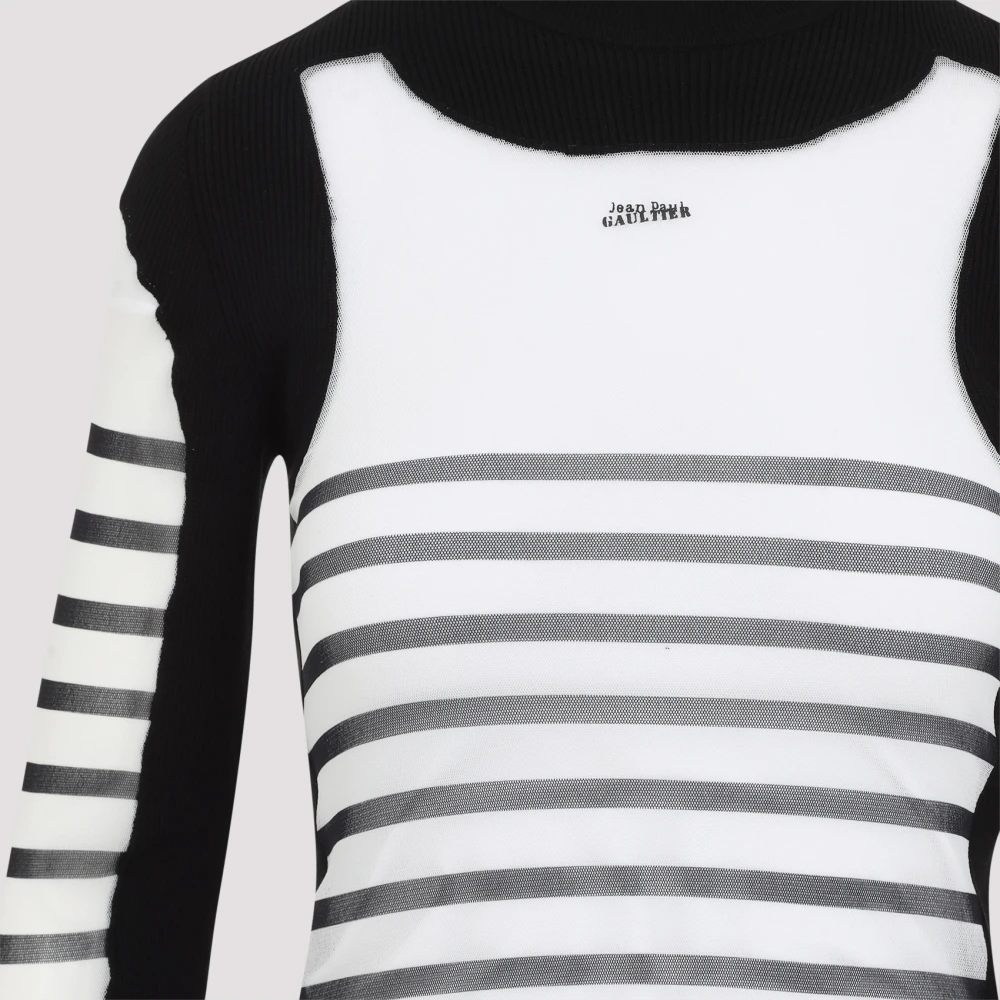 Jean Paul Gaultier Gedrukte Pullover in Wit en Zwart White Dames