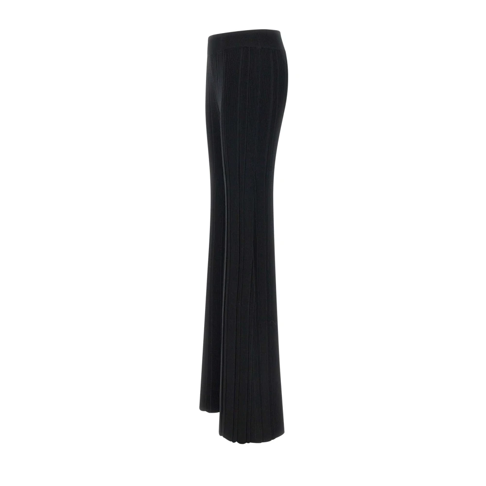 Remain Birger Christensen Zwarte Geribbelde Gebreide Elastische Taille Broek Black Dames