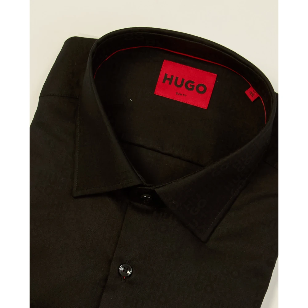 Hugo Boss Zwarte Overhemden voor Mannen Black Heren