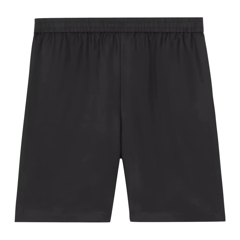 Supreme Zwarte Zijden Twill Logo Print Shorts Black Heren