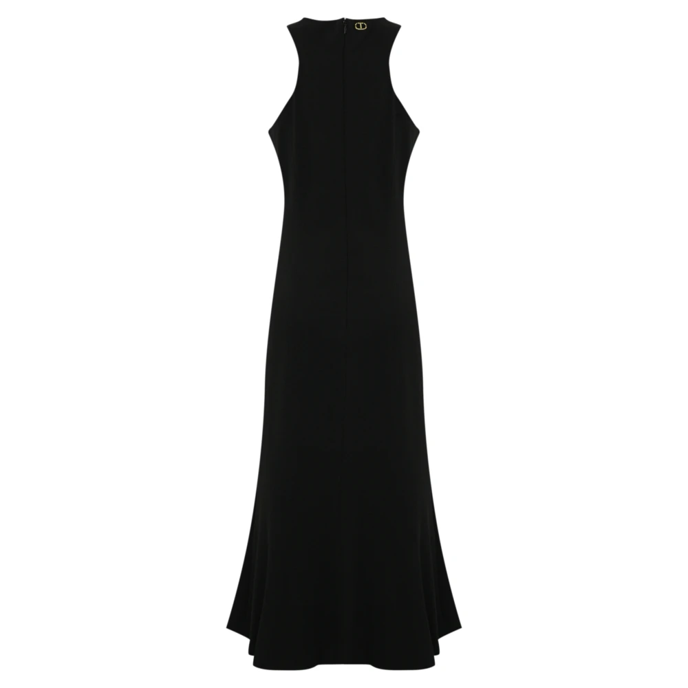 Twinset Zwarte Milano Jurk Amerikaanse Halslijn Black Dames