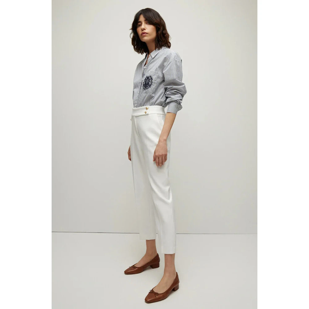 Veronica Beard Slim Fit Renzo Broek White Dames