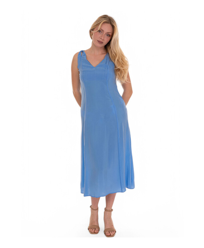 robe-midi-evasee-a-col-en-v
