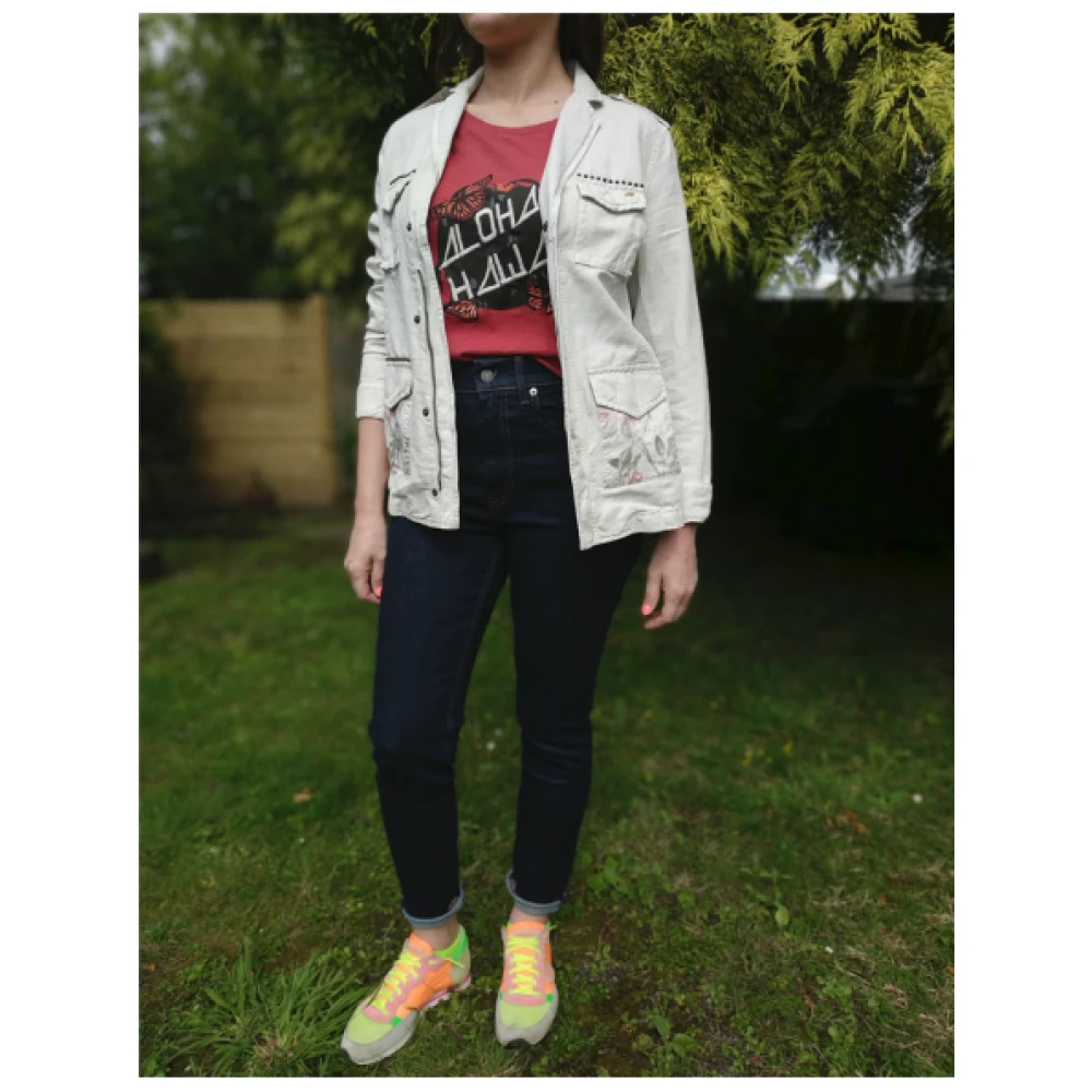 Mason's Safarijasje met kersenprint van linnen en katoen Beige Dames