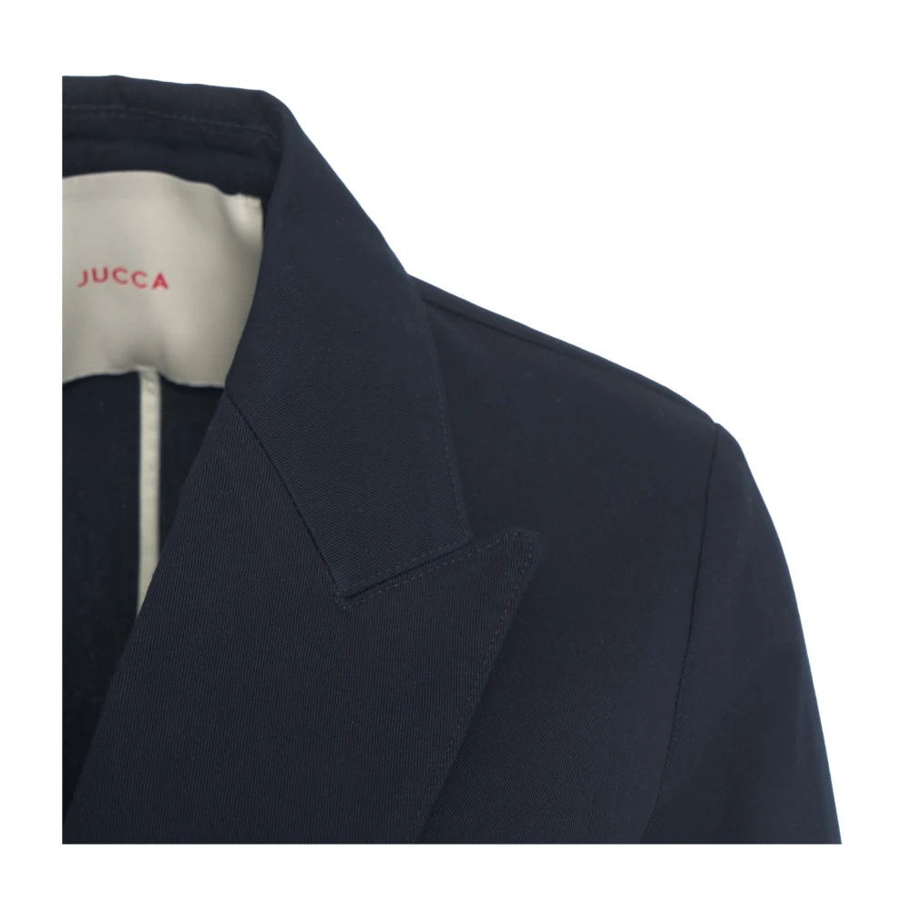 Jucca Blauwe Denim Double-Breasted Blazer Blue Dames