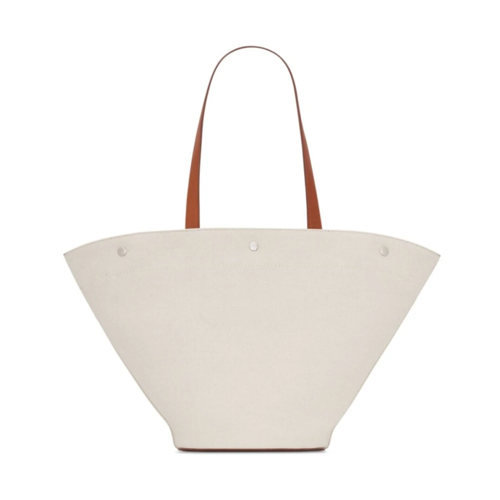 Saint Laurent Logo Panier Schoudertas White Dames
