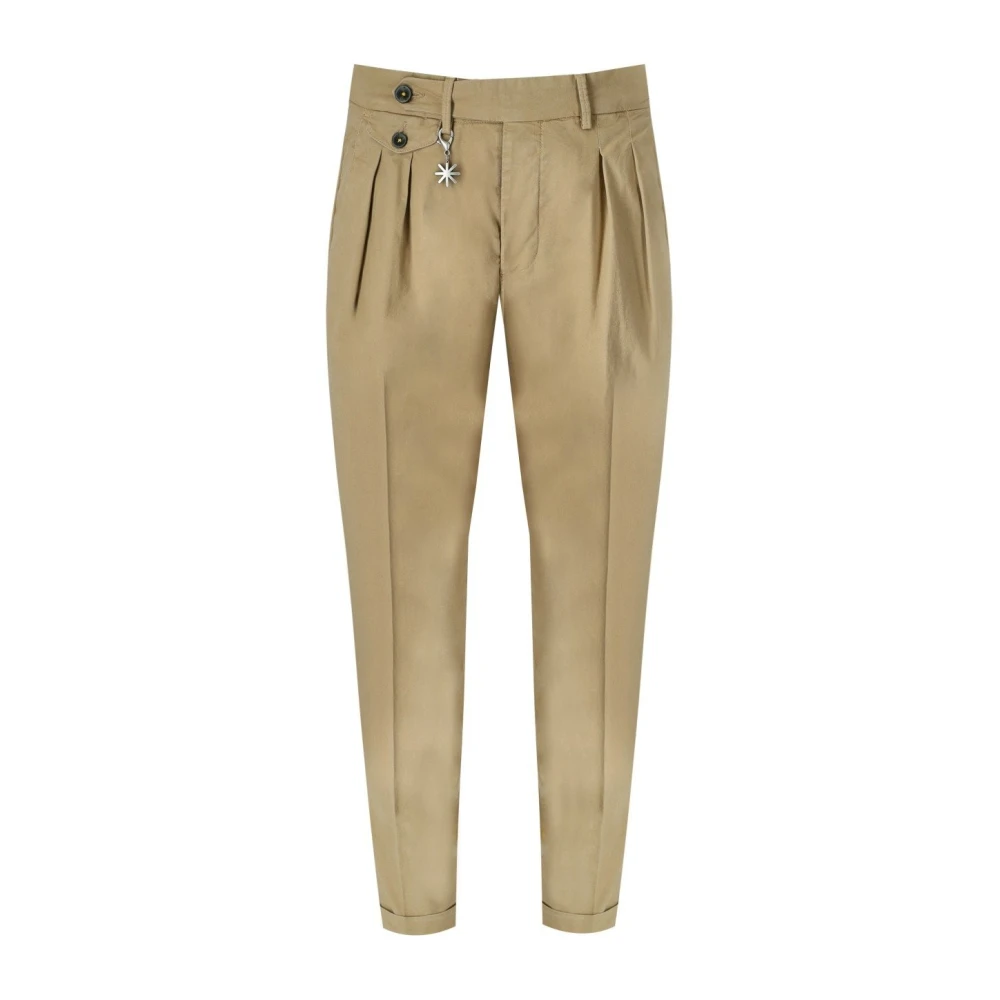 Manuel Ritz Beige Baggy Fit Katoenen Broek Beige Heren