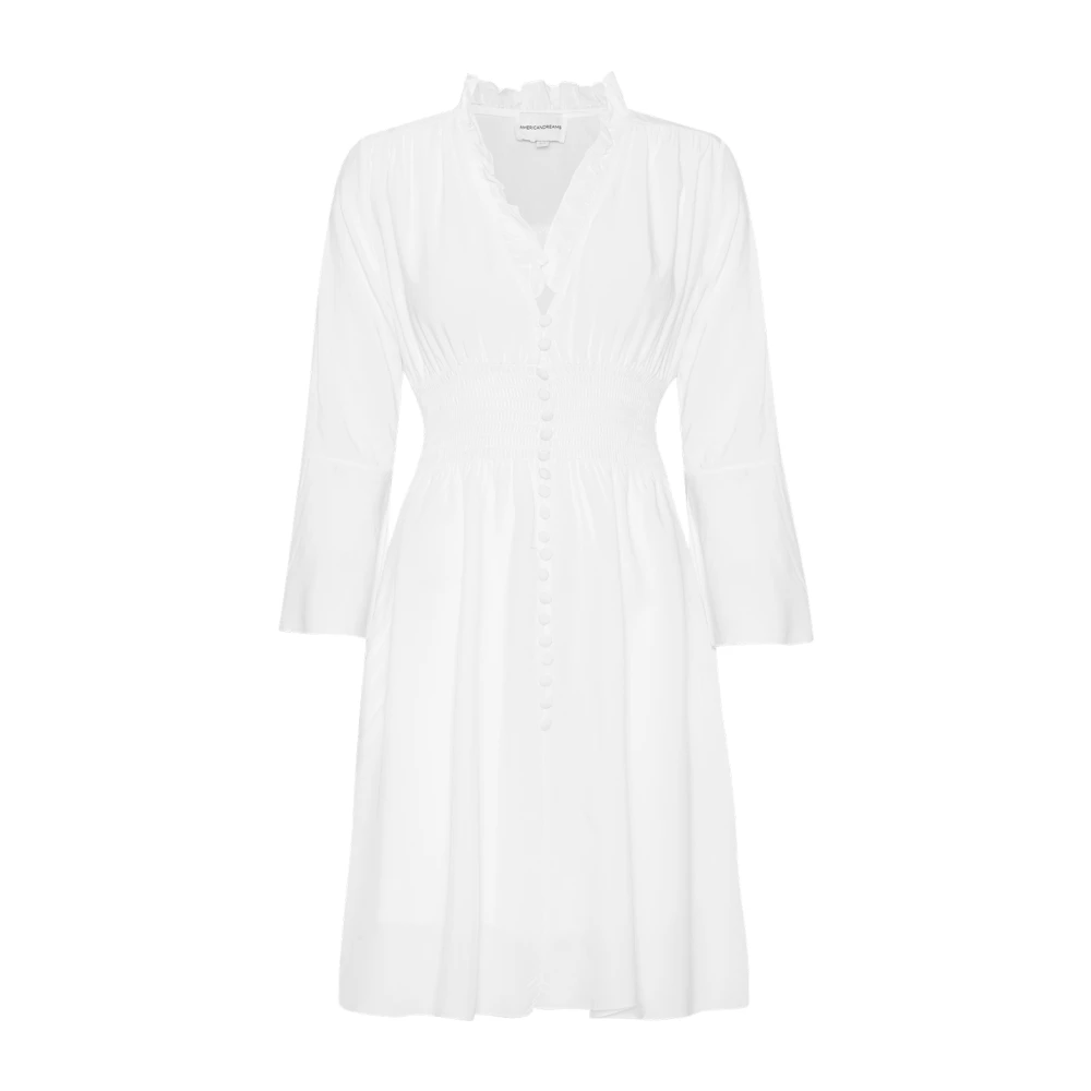 American Dreams Korte Witte Smock Taille Jurk White Dames