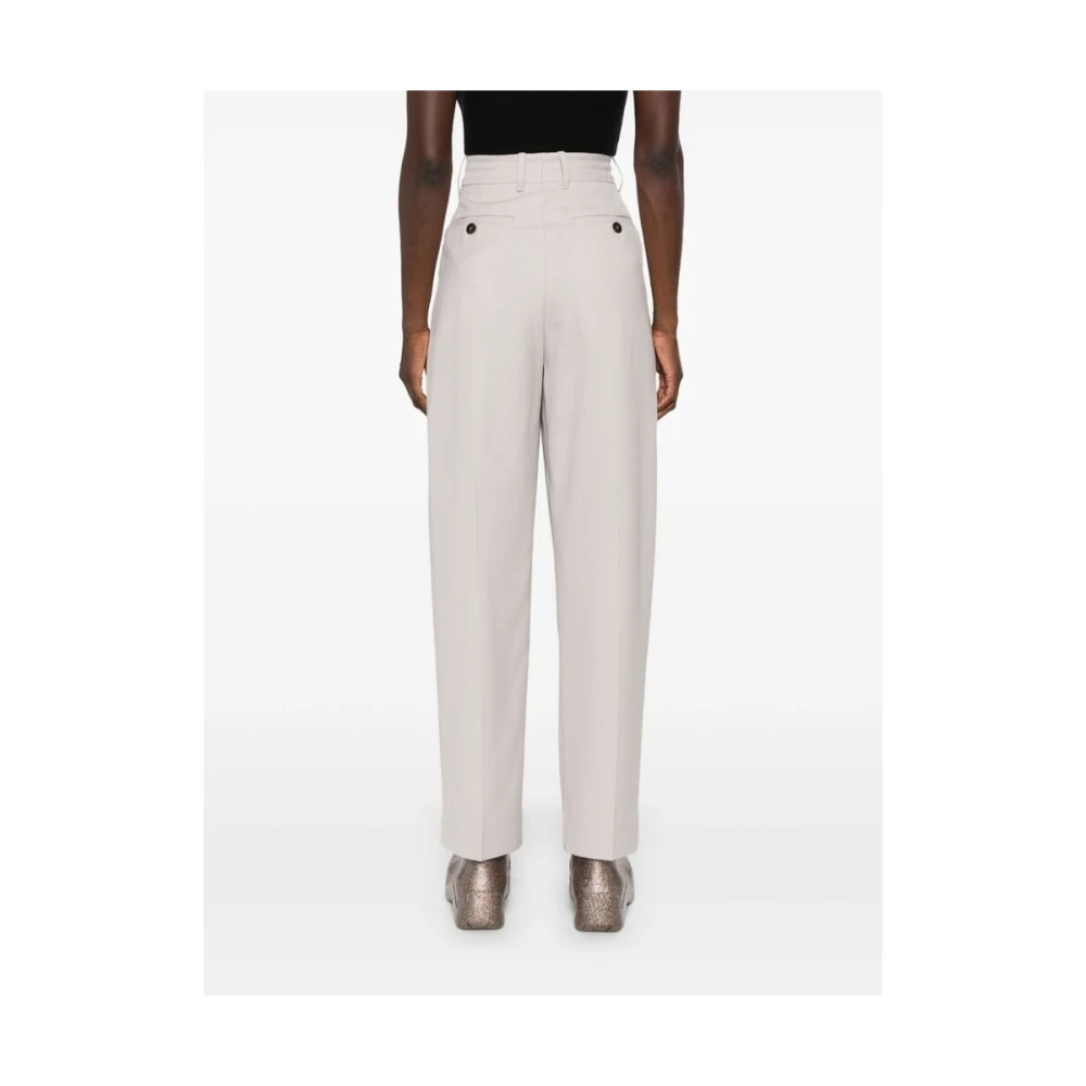 Studio Nicholson Lichtgrijze Oxford Weave Tapered Broek Gray Dames