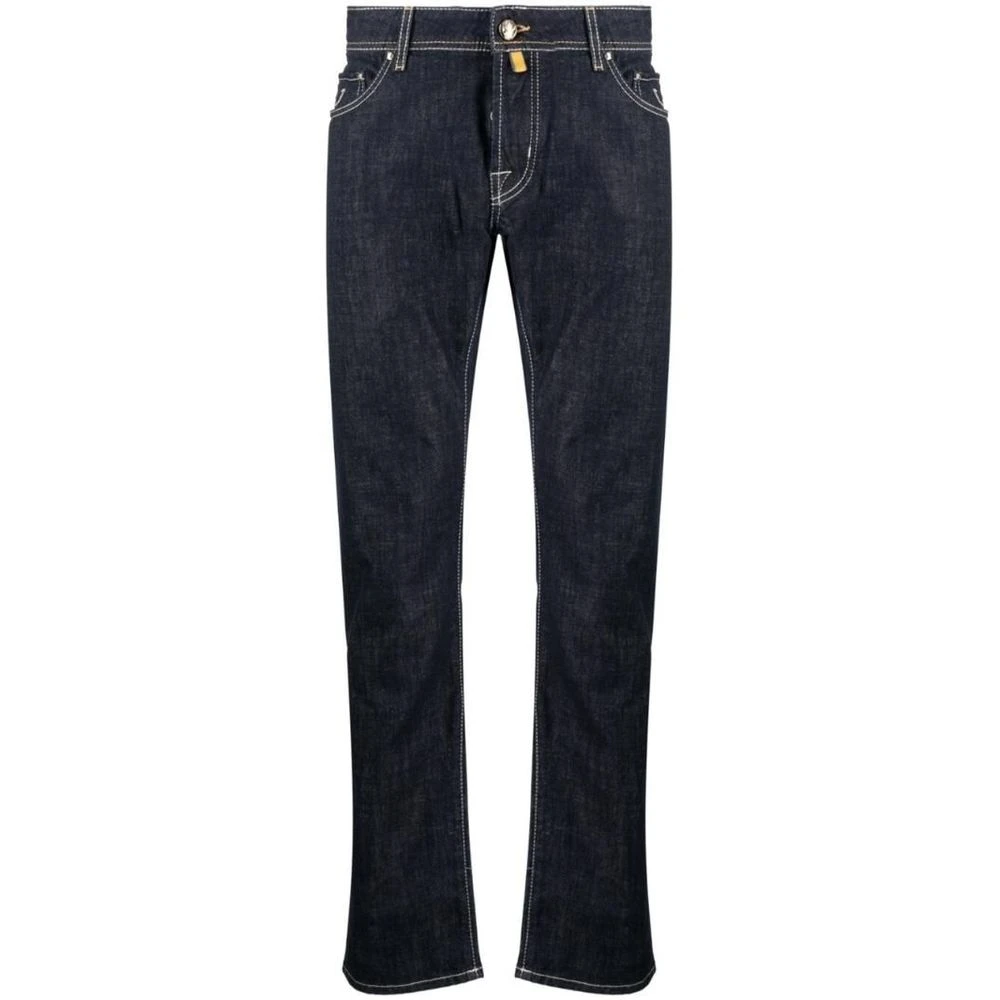 Jacob Cohën Elegante Donkerblauwe Slim Fit Stretch Jeans Blue Heren