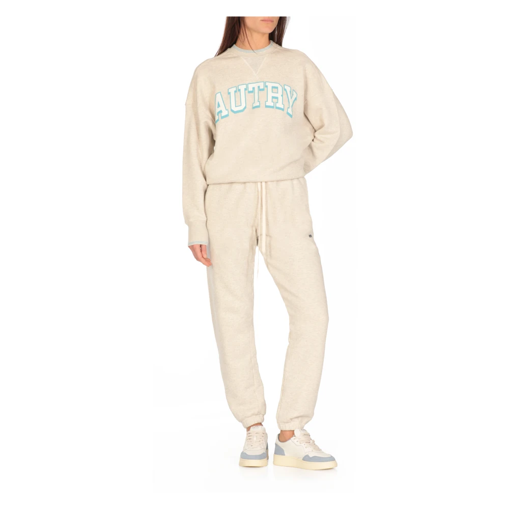 Autry Cotton Crew Neck Sweatshirt Gray Dames