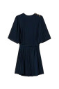 pleated-georgette-dress-with-belt