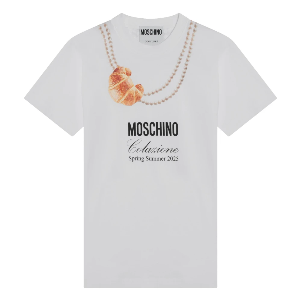 Moschino Korte mouwen ronde hals T-shirt White Dames