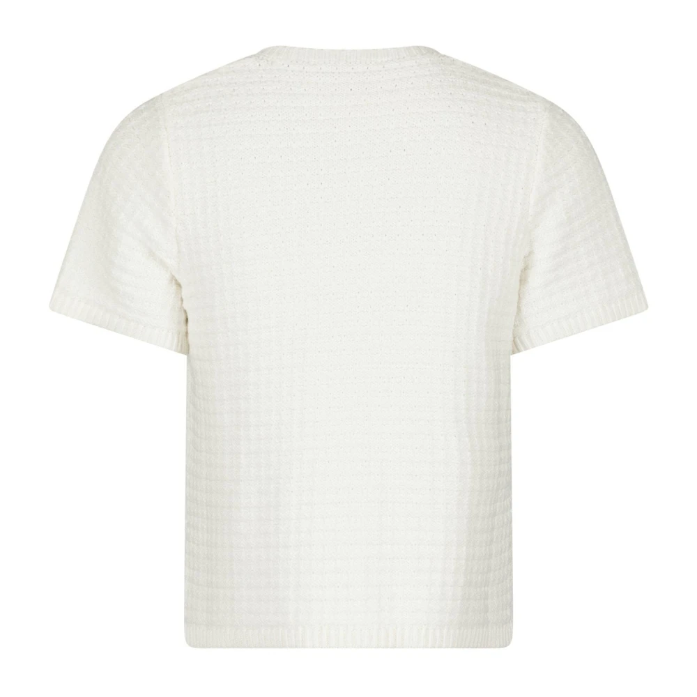 NEO NOIR Gestructureerde Gebreide Vest met Decoratieve Knopen White Dames