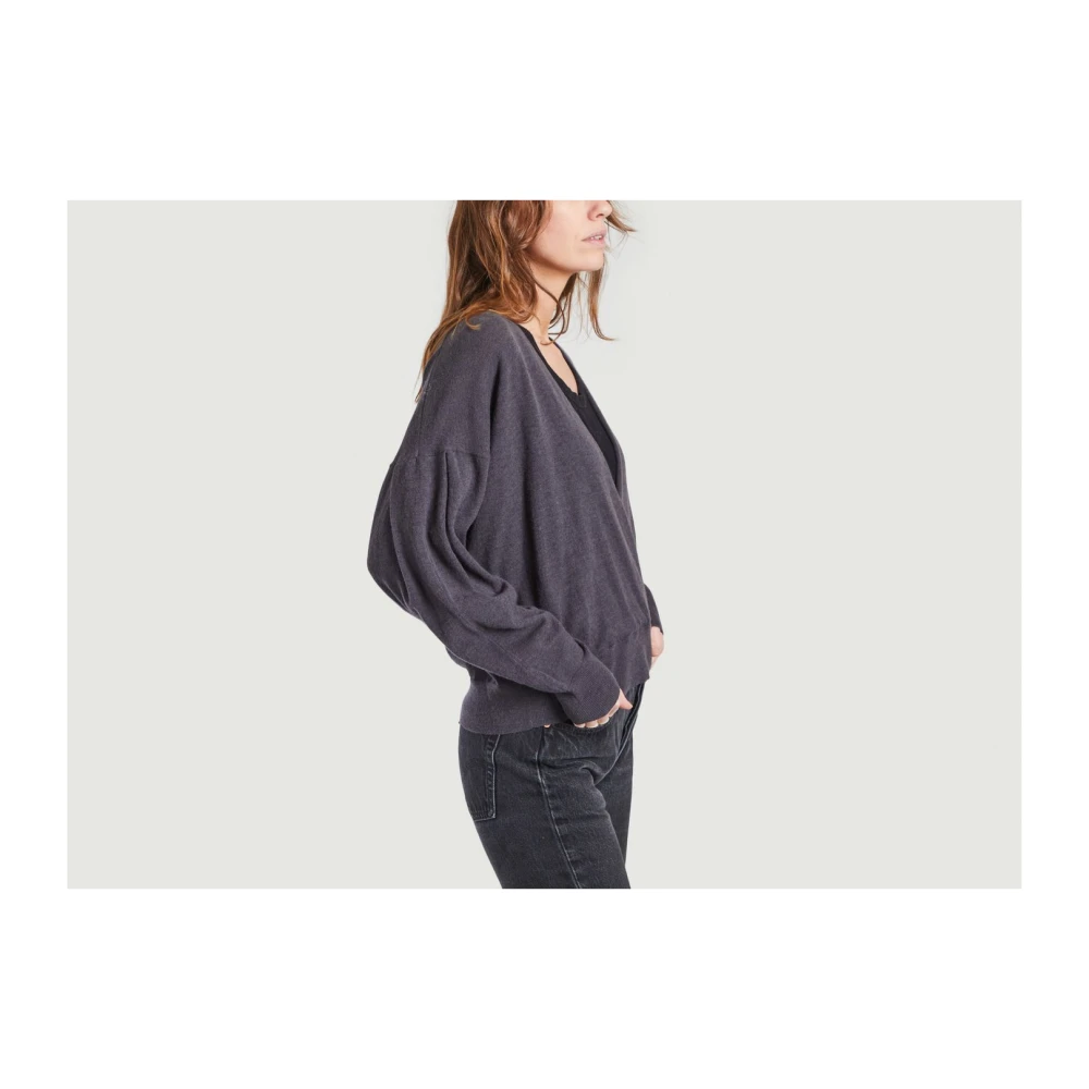IRO Grijze Wollen Wrap Jumper Gray Dames