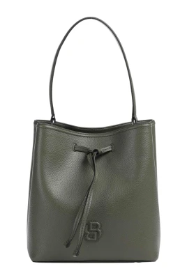 Grained faux-leather bucket bag med Double B-monogram