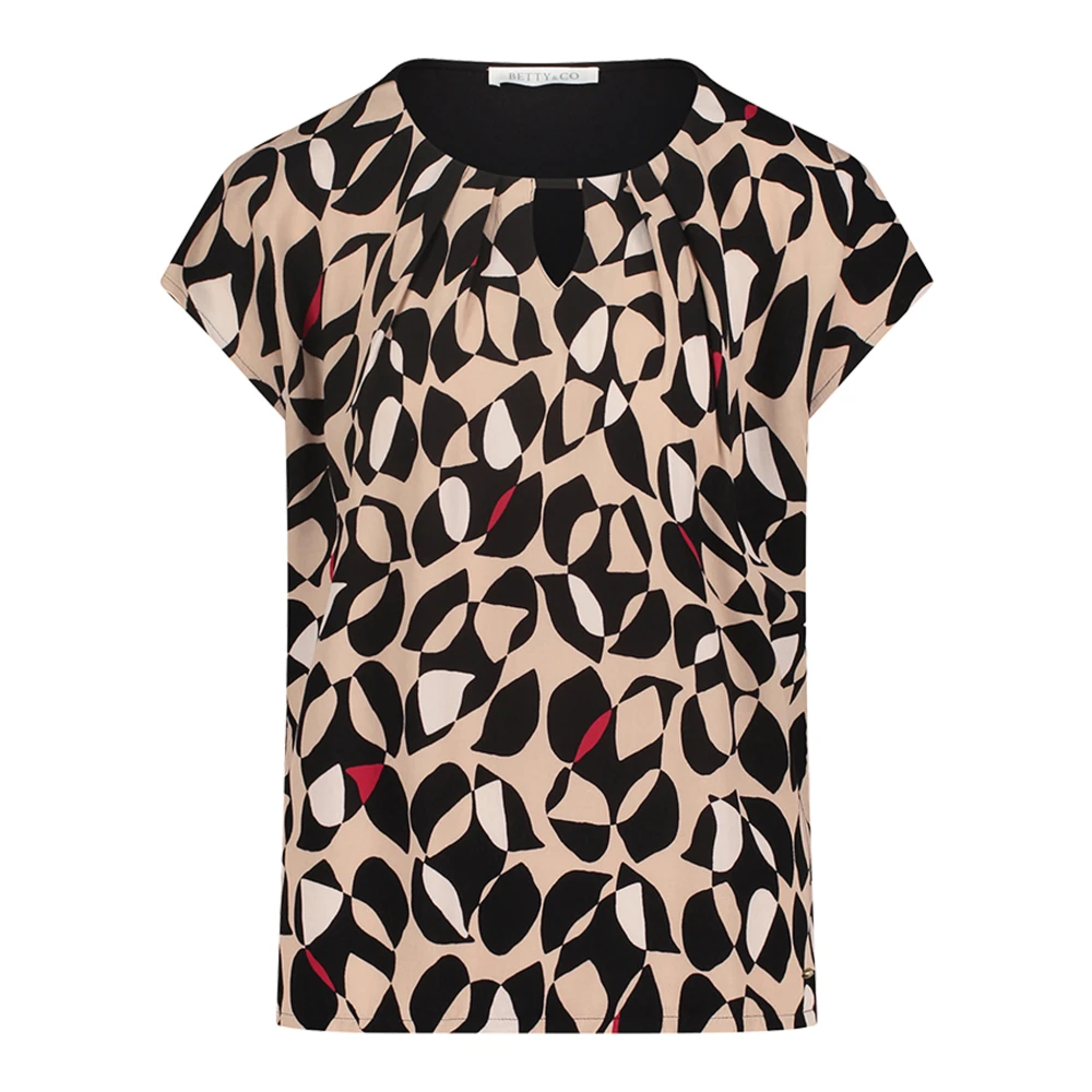 Betty & Co Elegante Blouse met Webdetail Brown Dames