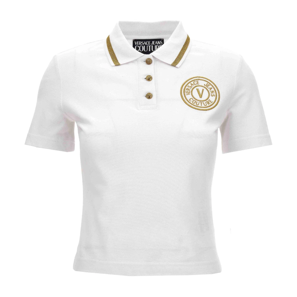 Versace Jeans Couture Witte T-shirts Polos voor vrouwen White Dames