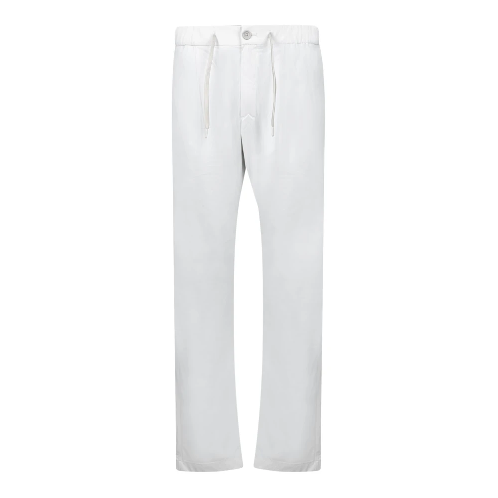 Herno Mannelijk Wit Minimalistische Broek Met Elastische Tailleband