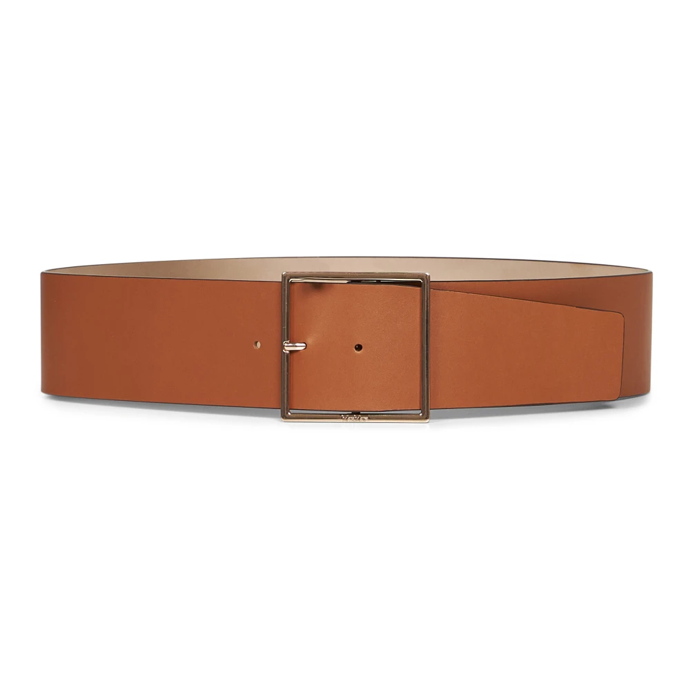 Max Mara Women's Brown Belts, S, Wide Leather Belt
