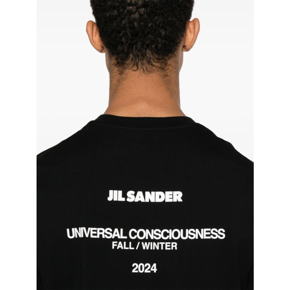 Jil Sander Klassiek Zwart Katoenen T-shirt Black Heren
