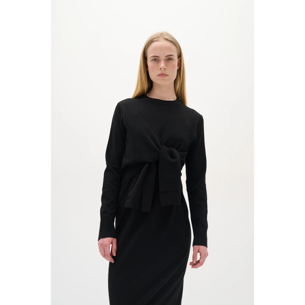 InWear Gebreide Jurk met Kasjmier en Wol Black Dames