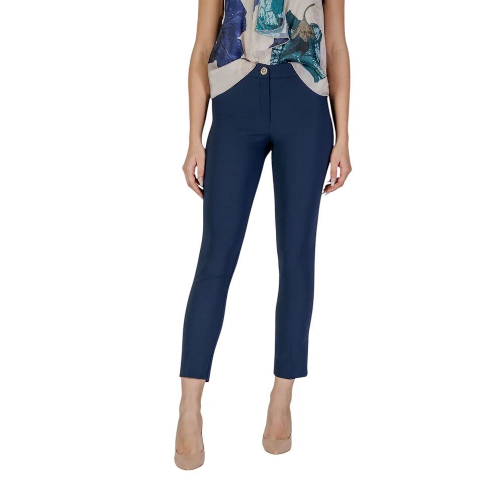 RINASCIMENTO Blauwe Polyester Dames Sigaretbroek Blue Dames