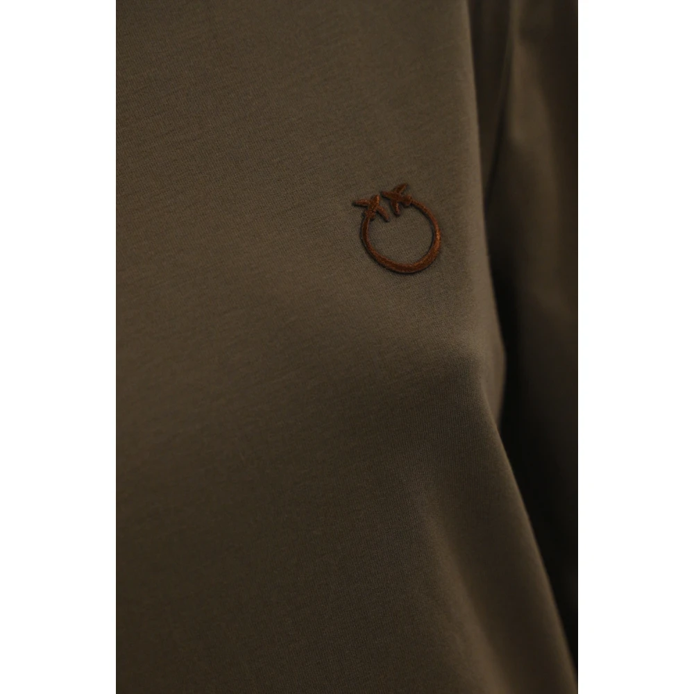 pinko Bruine Viscose Trui 3 4 Mouwen Brown Dames
