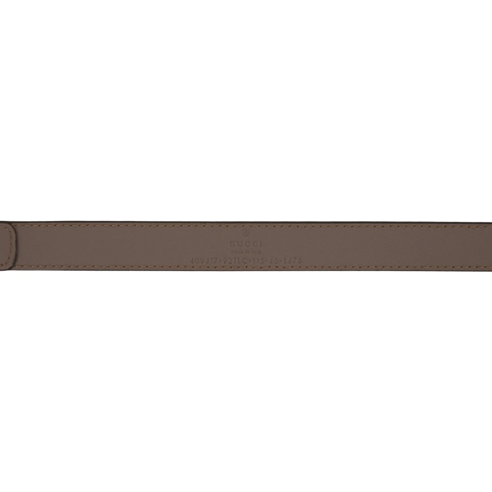 Gucci Leren Riem met GG Logo Beige Heren