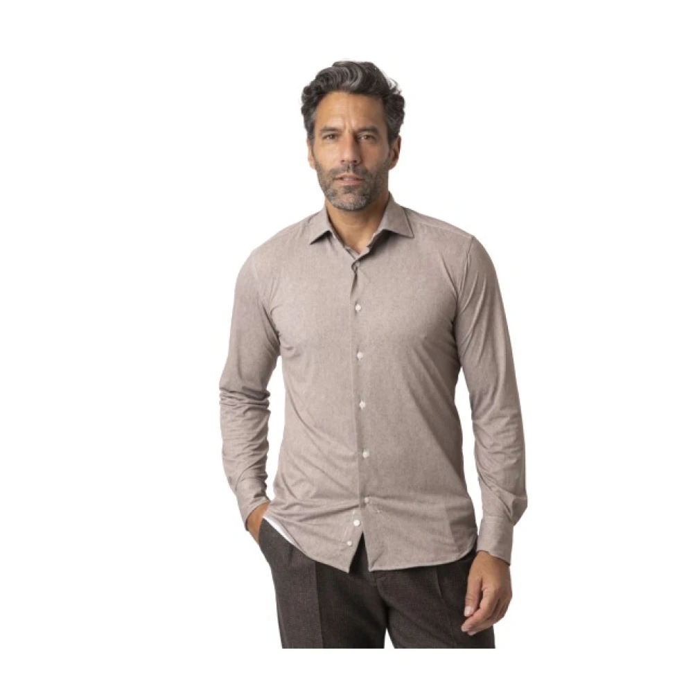 Orian Hombre Beige - Camisa Elástica Jaspeada- Shirts - L- Camisa Elástica Jaspeada