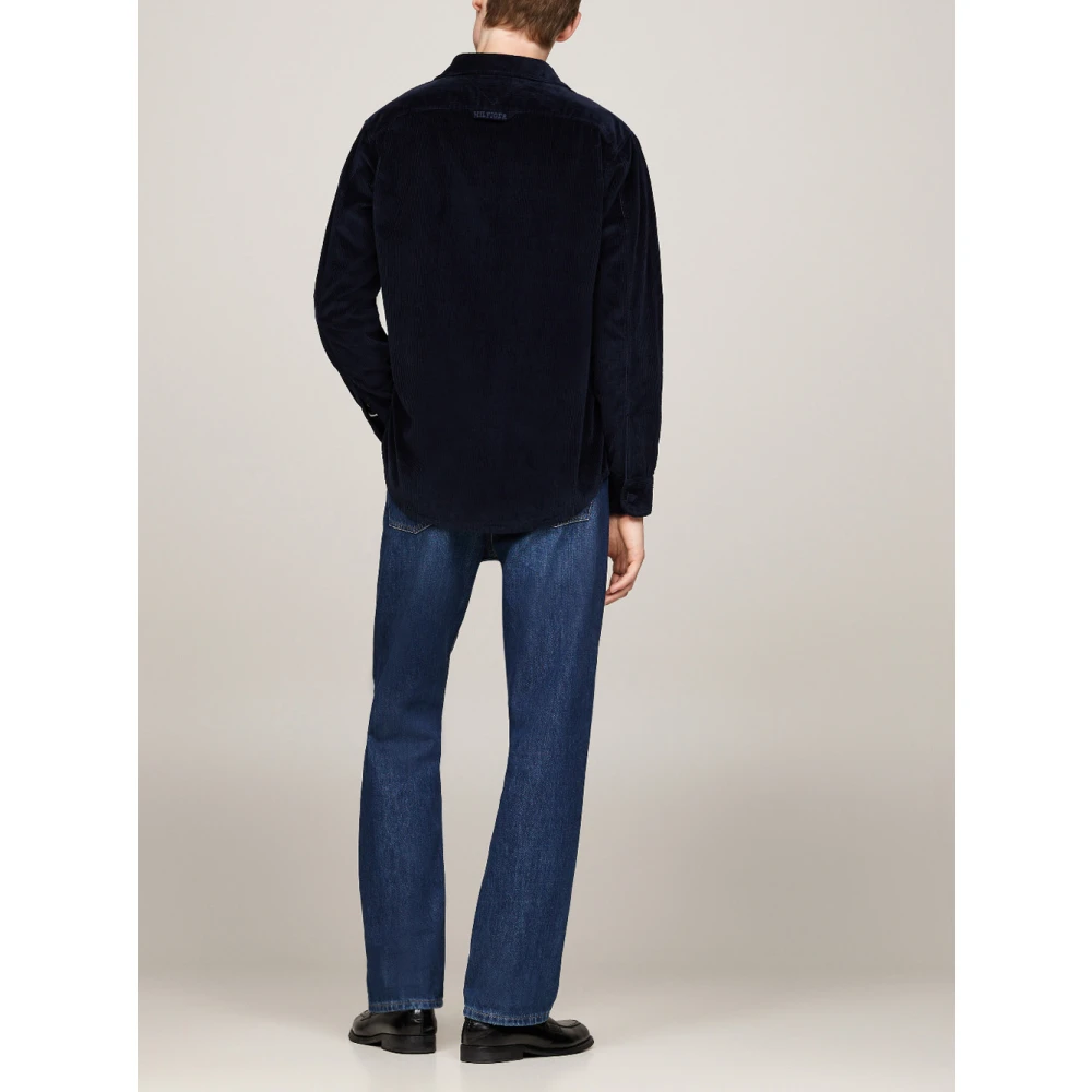Tommy Hilfiger Blauw Fluweel Overshirt Shirt Blue Heren