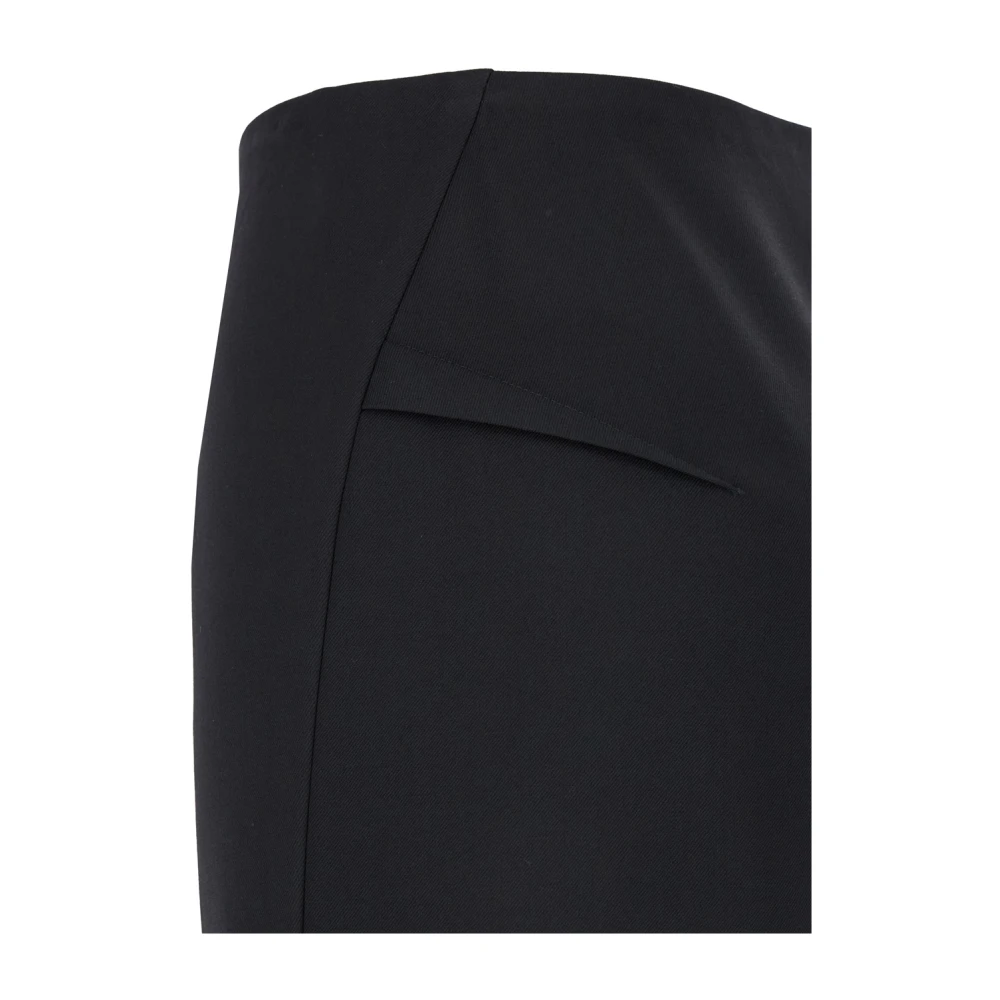Versace Zwarte Stretch Wollen Rok Black Dames