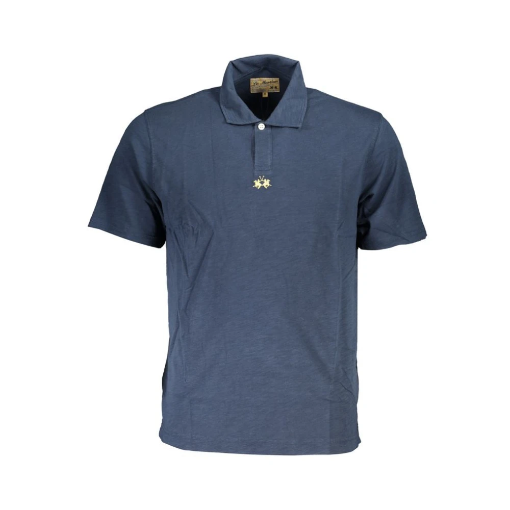 LA MARTINA Klassiek Blauw Poloshirt met Korte Mouwen Blue Heren