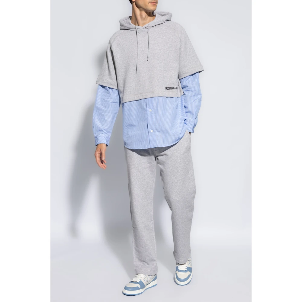 Moschino Sweatshirt met overhemdafwerking Multicolor Heren