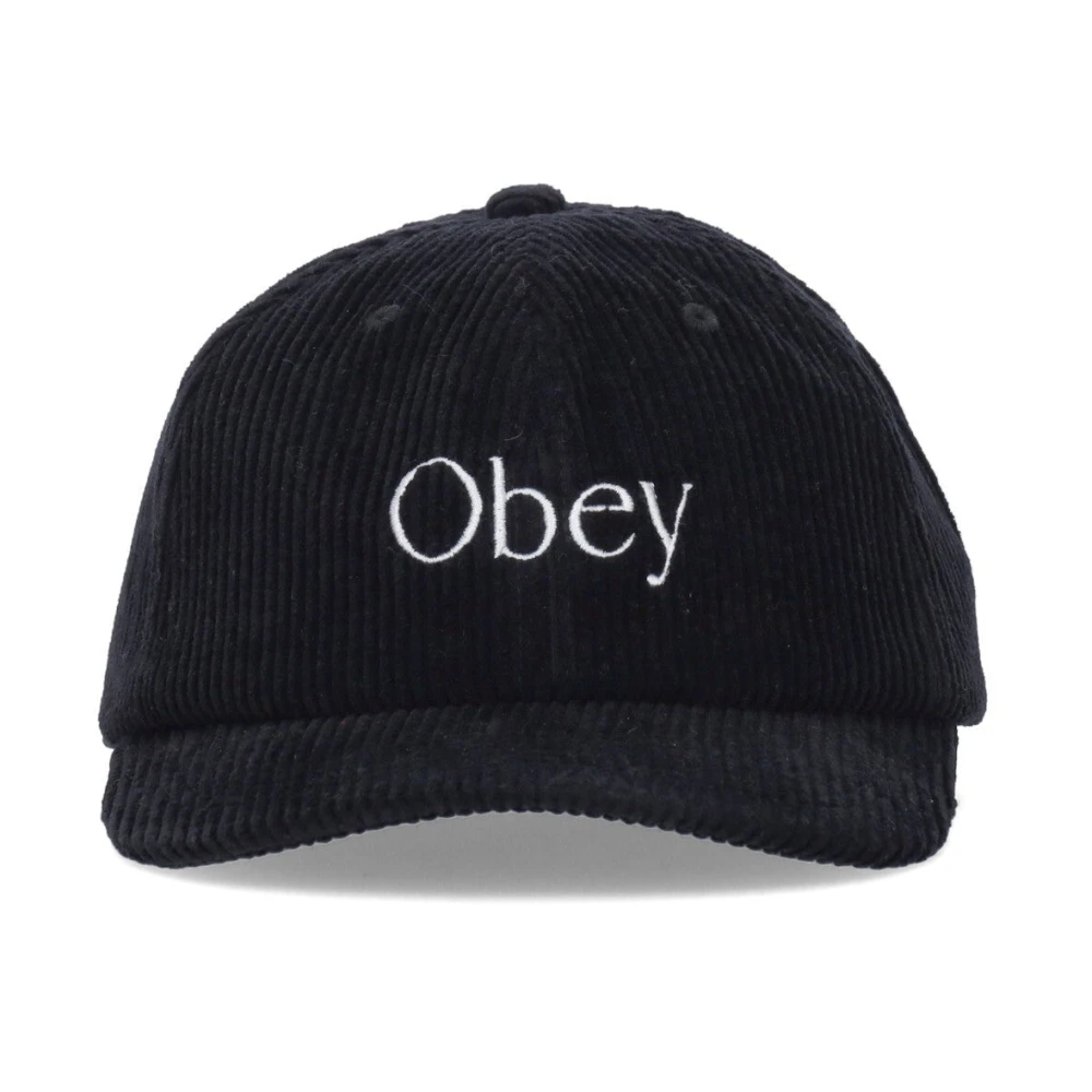 Obey Velvet Curved Visor Strapback Cap Zwart Black Heren