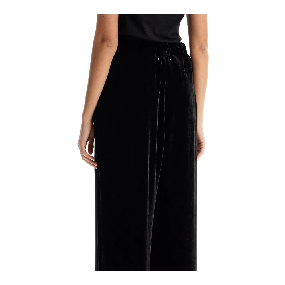 Golden Goose Zwarte Fluwelen Wijde Broek Black Dames