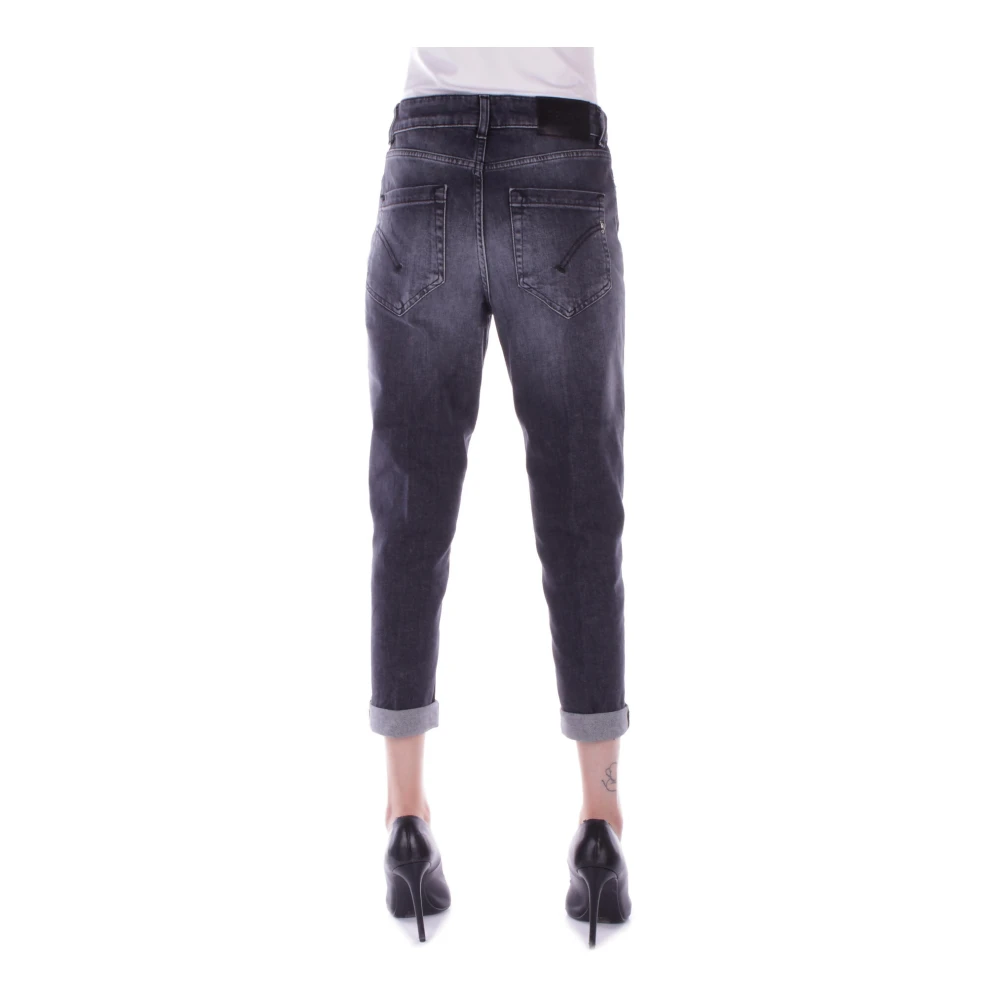 Dondup Zwarte Logo Jeans met Zakken Black Dames