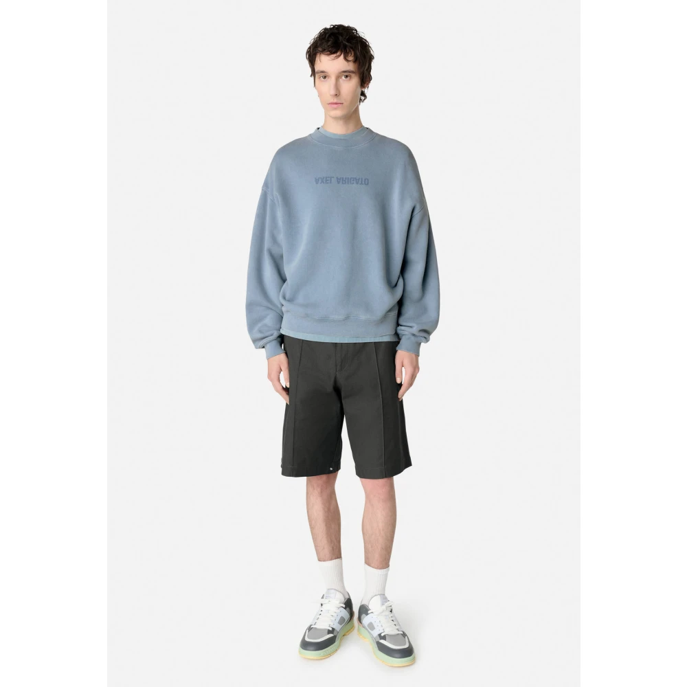 Axel Arigato Distort Washed Sweatshirt Blue Heren