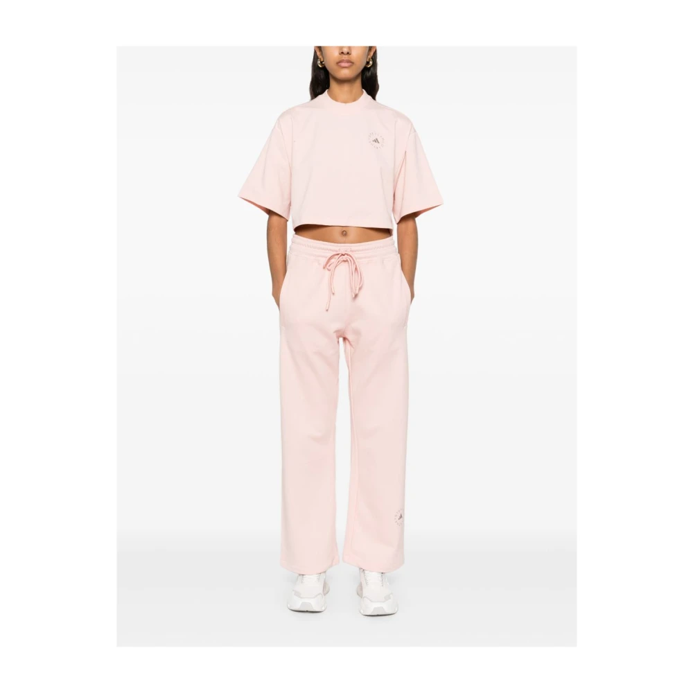 adidas by stella mccartney Roze Fleece Gevoerde Trekkoord Broeken Pink Dames