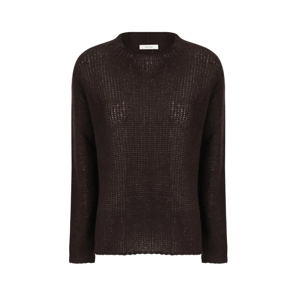 The Row Monochrome Kasjmiertrui met Geribbelde Ronde Hals Brown Dames