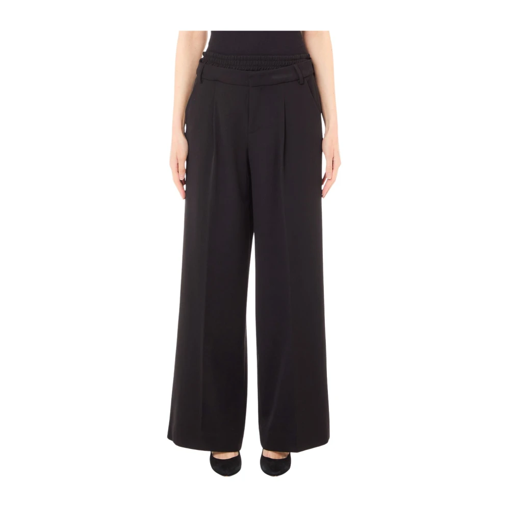 Liu Jo Zwarte Flare Broek Stijlvolle Modieuze Look Black Dames