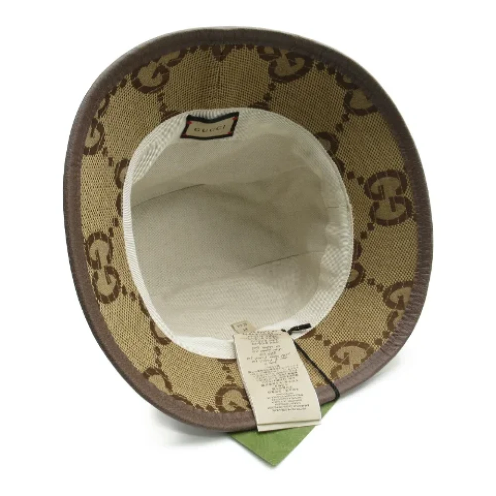 Gucci Vintage Pre-owned Canvas hats Beige Heren
