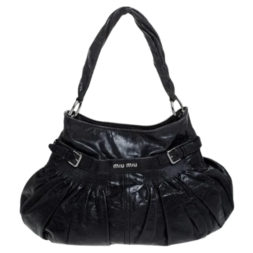 Miu Pre-owned Leather handbags Blue Dames