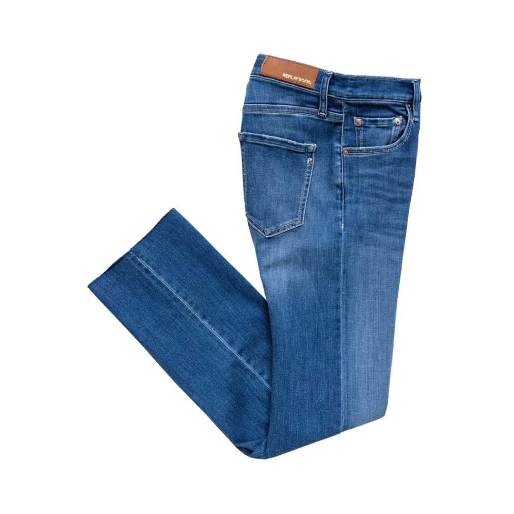 Replay Hoge taille rechte pijp denim jeans Blue Dames