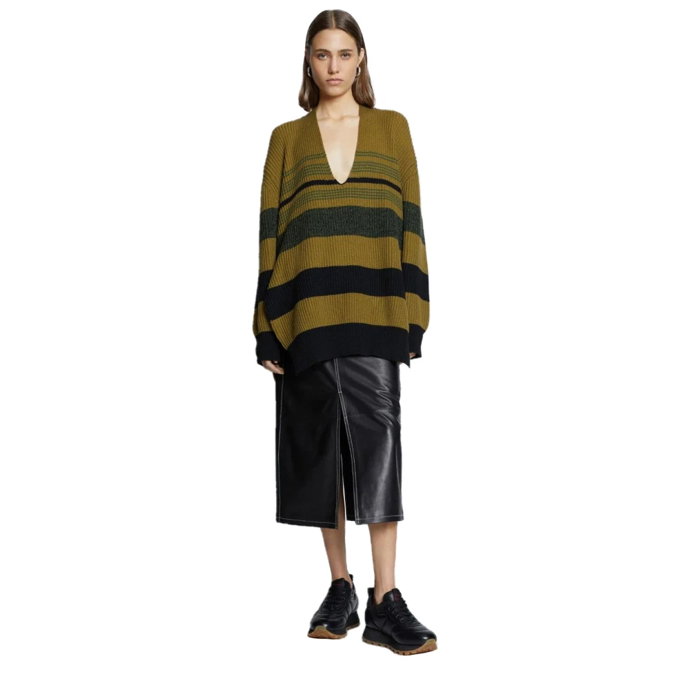 Proenza Schouler Kasjmier Gestreepte V-Hals Trui Multicolor Dames