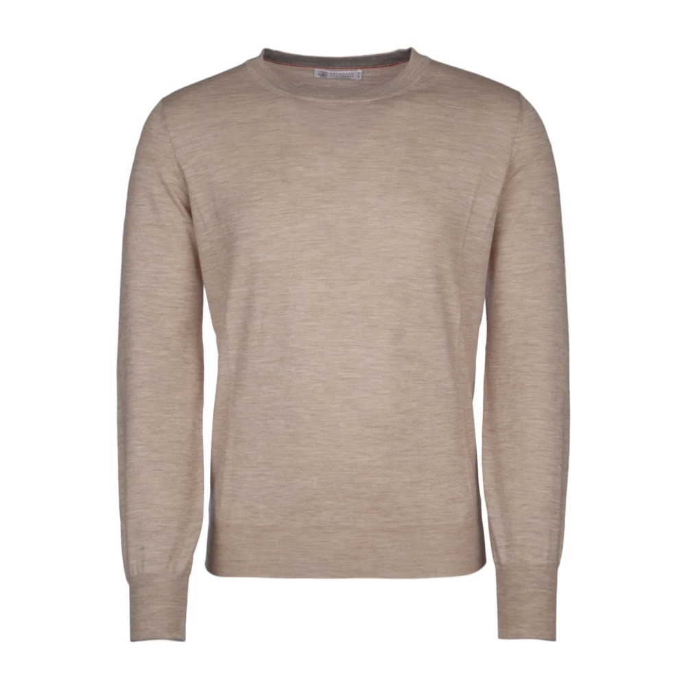 BRUNELLO CUCINELLI Stijlvolle Hals Trui Brown Heren