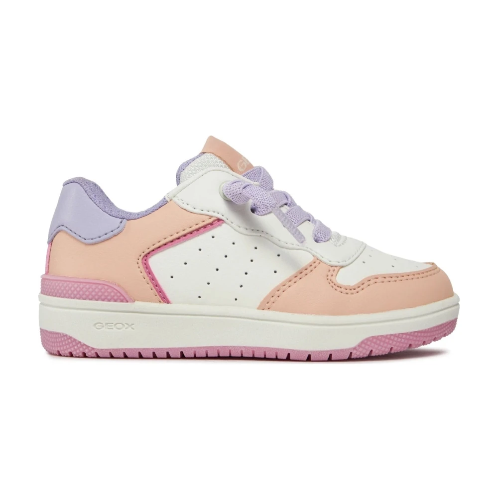 Geox Girls Multicolor Sneakers,, White Peach Kids Trainers Size 34 Eu
