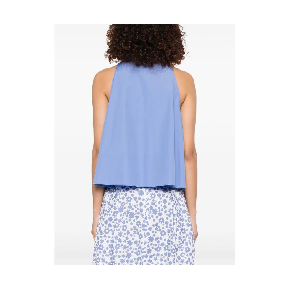 Marni Blauw Mouwloos Geborduurd Overhemd Blue Dames
