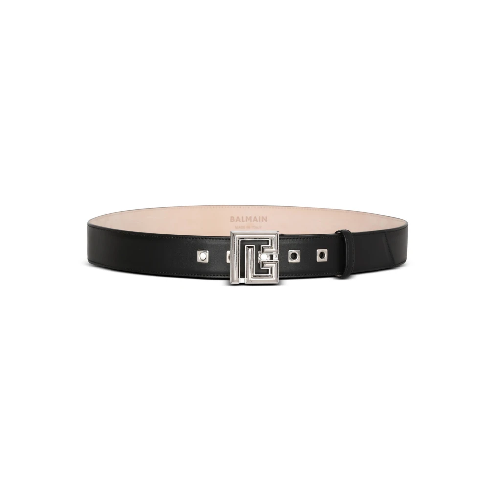 Balmain Leren P-Riem Black Heren